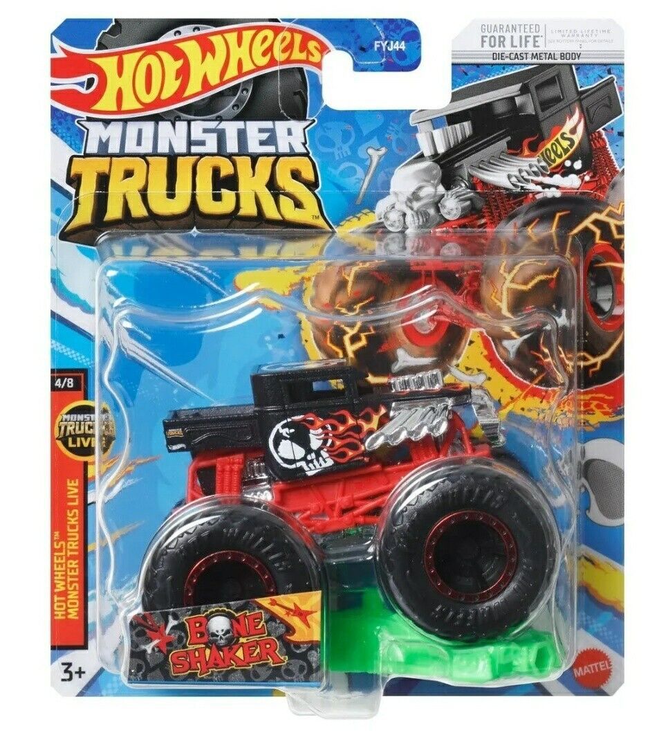 Hot Wheels Monster Trucks Veículo de Brinquedo Bone Shaker Die Cast Bone  Shaker