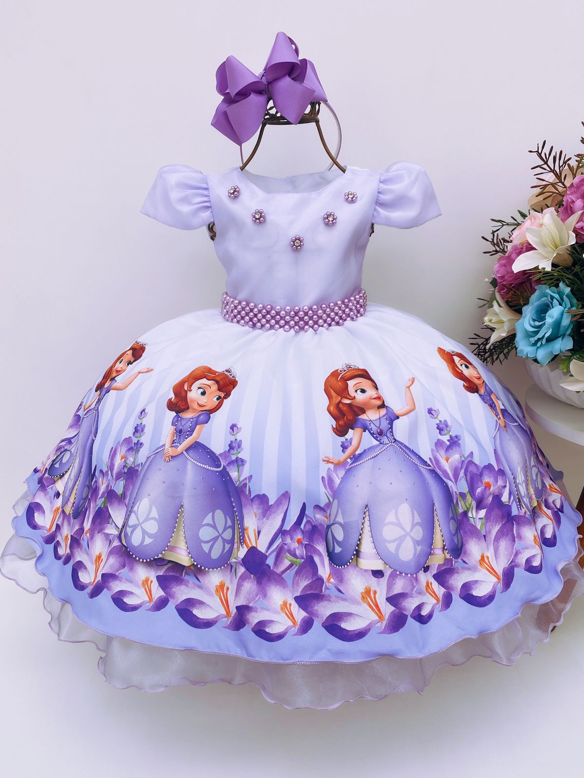 Vestido infantil festa da princesa Sofia
