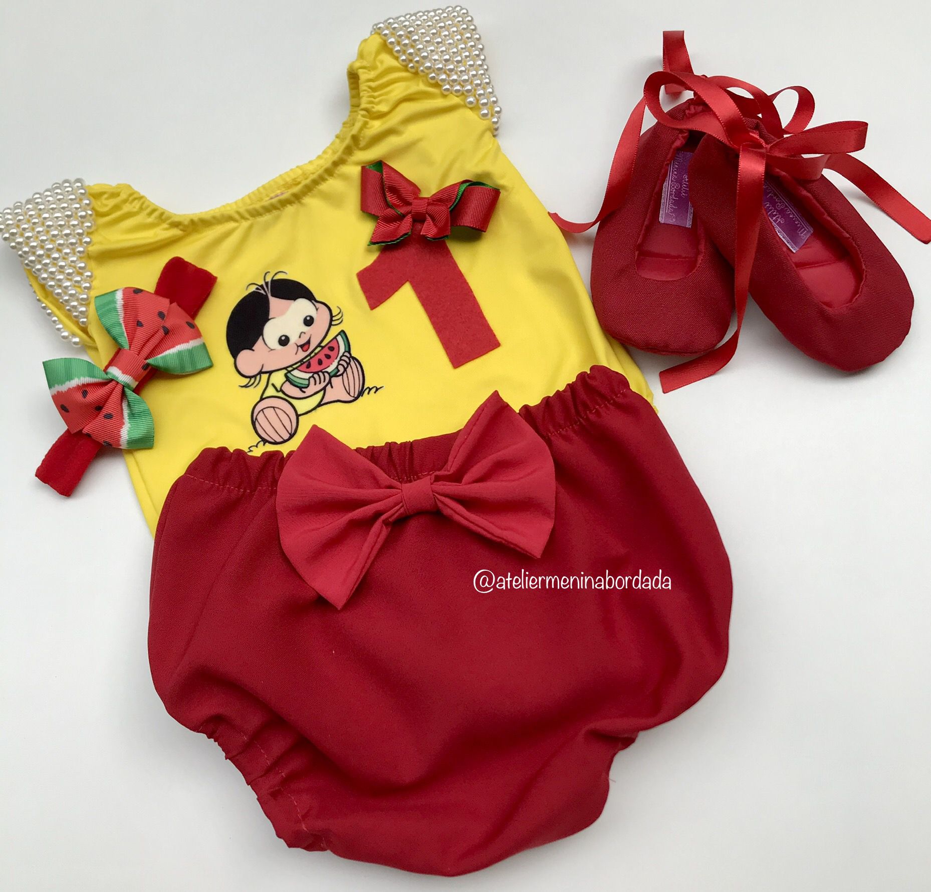 Conjunto Moana Baby. Tapa Fralda Saia RN a 1 ano - Menina Bordada