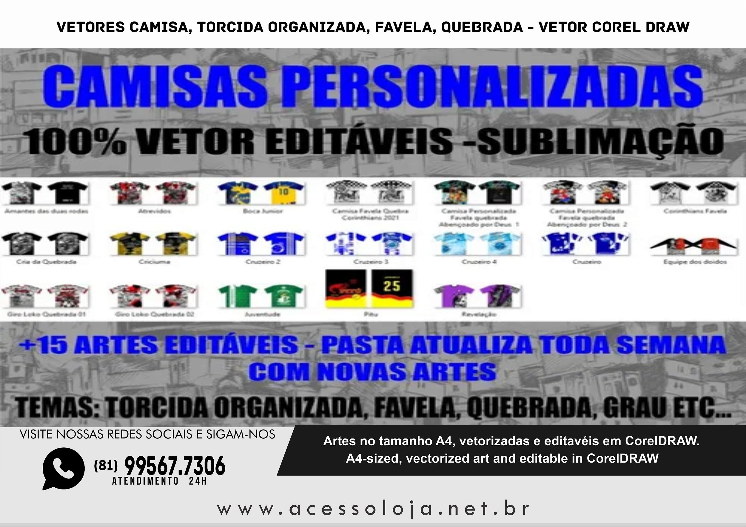 Camisa Camiseta Internacional Torcida Favela Personalizada