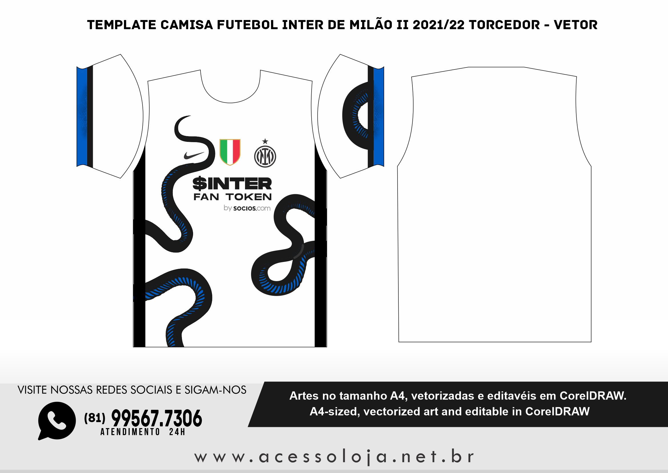 Template Camisa Futebol Inter de Milão II 2021/22 Torcedor - Vetor - Acesso  Loja - A sua loja gráfica