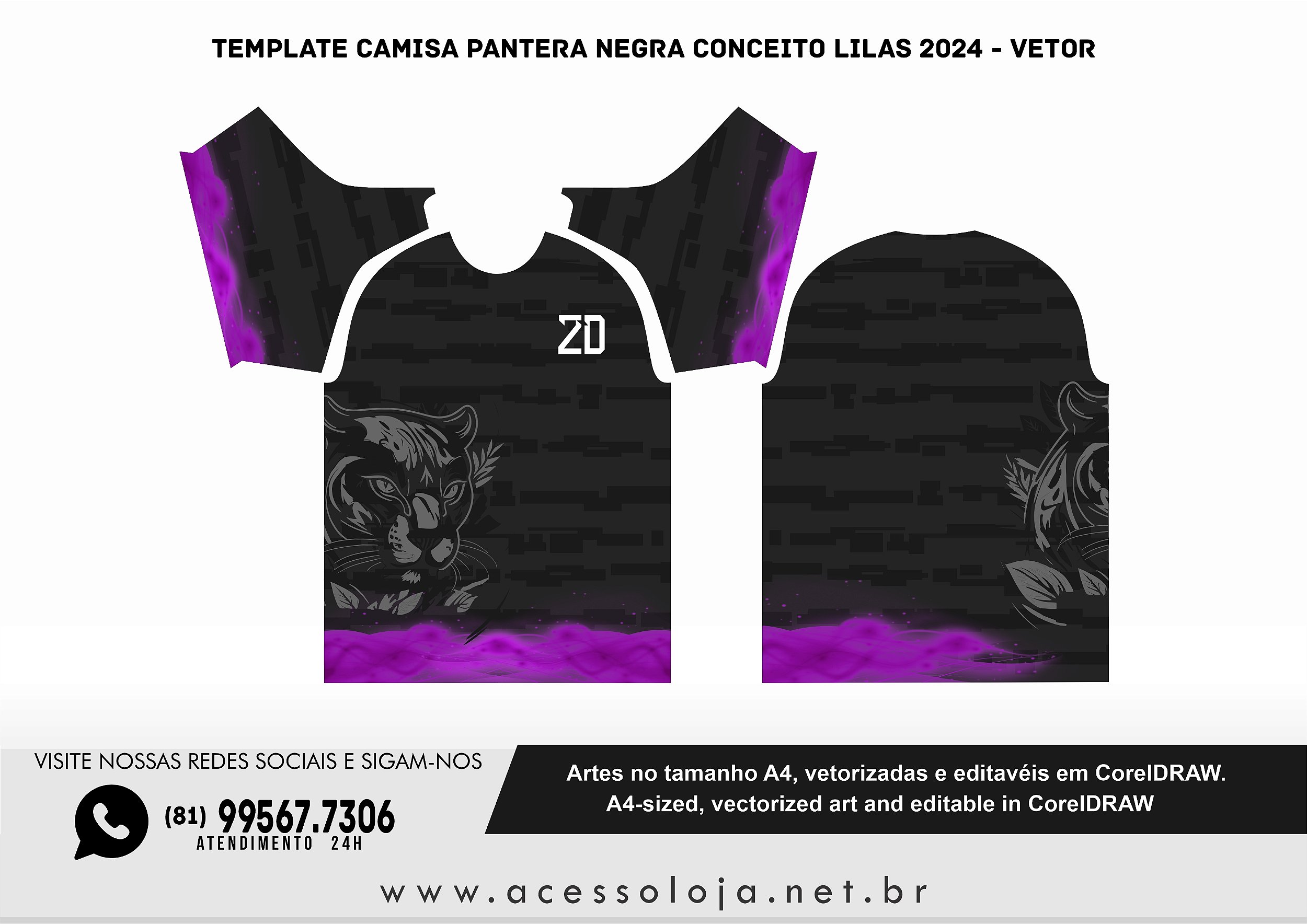 Arte Vetor Template Camisa para InterClasse Pantera Negra Padrão 2023  Vermelha