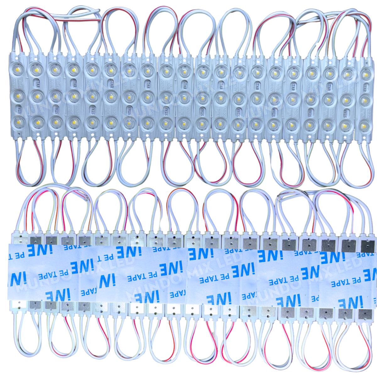 Módulo LED Injetado ( STAR ) 6014 1,5W 3-LED Branco Quente 3000k 6cm 1 ...