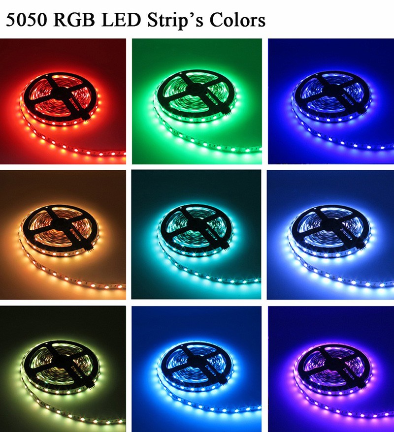 Medida Led Rgba Fita LED RGB 5050 IP65 60LEDs 14,4W /MT 12V Multicolor P/ Sanca Perfil ...
