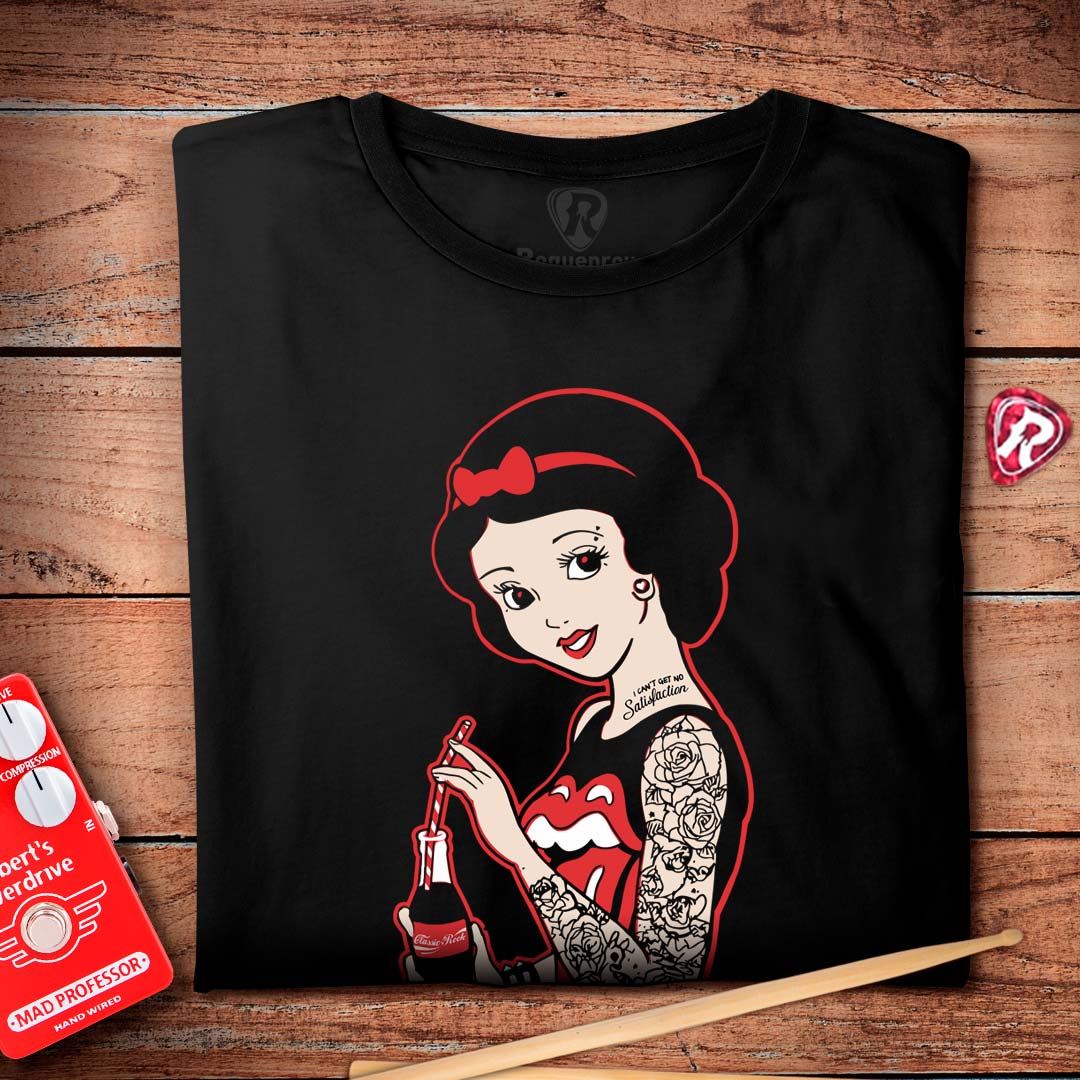 Camiseta Rolling Stones Branca de Neve | 100% Algodão - Roquenrou |  Estampado na Veia!