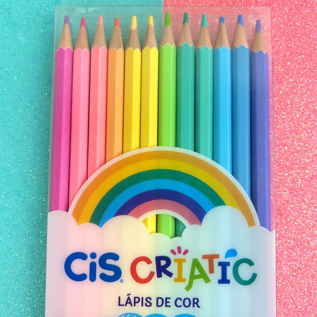 Lápis de Cor Cis - Criatic Pastel 12 Cores - Meu Poá Papelaria