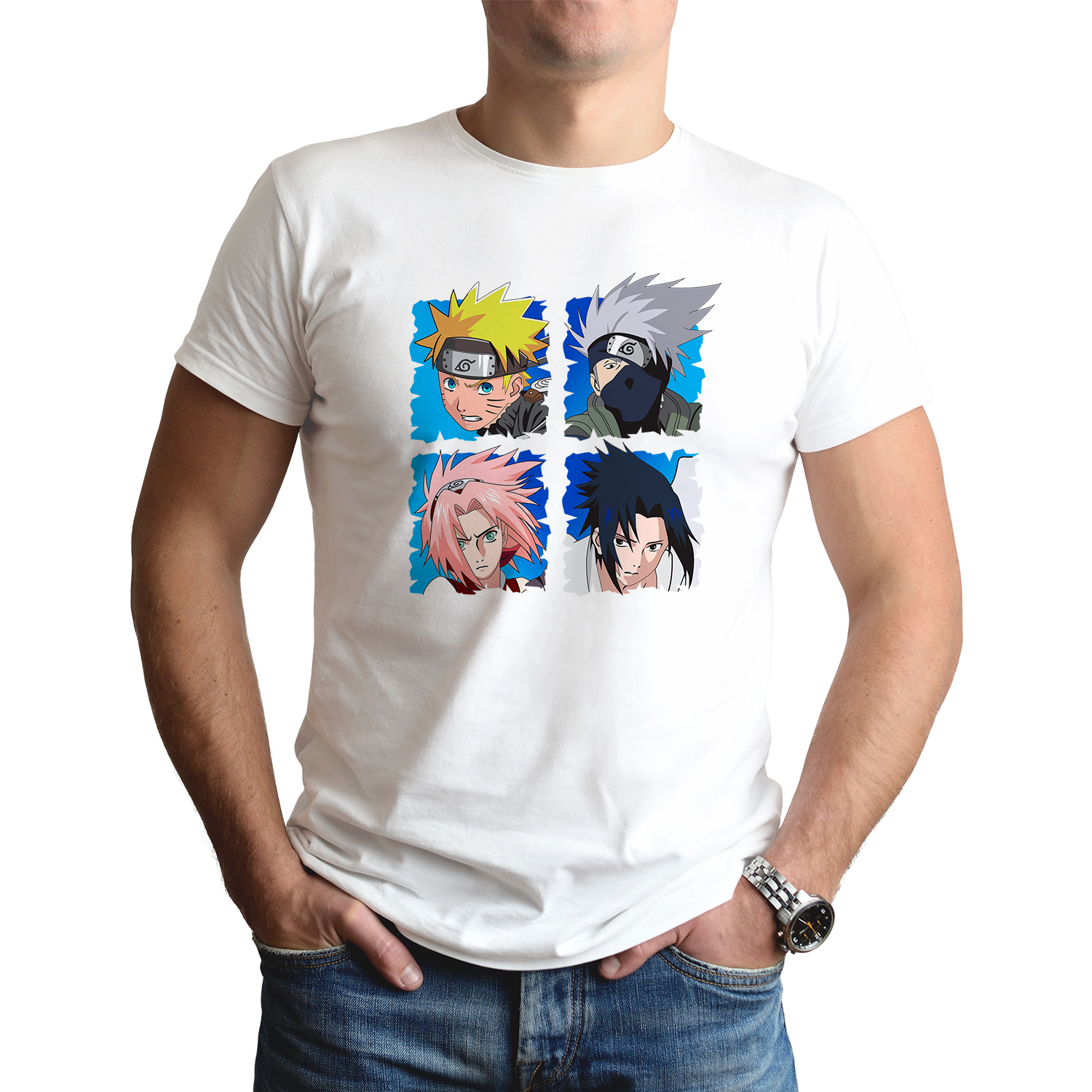 Camiseta masculina Naruto clássico preta