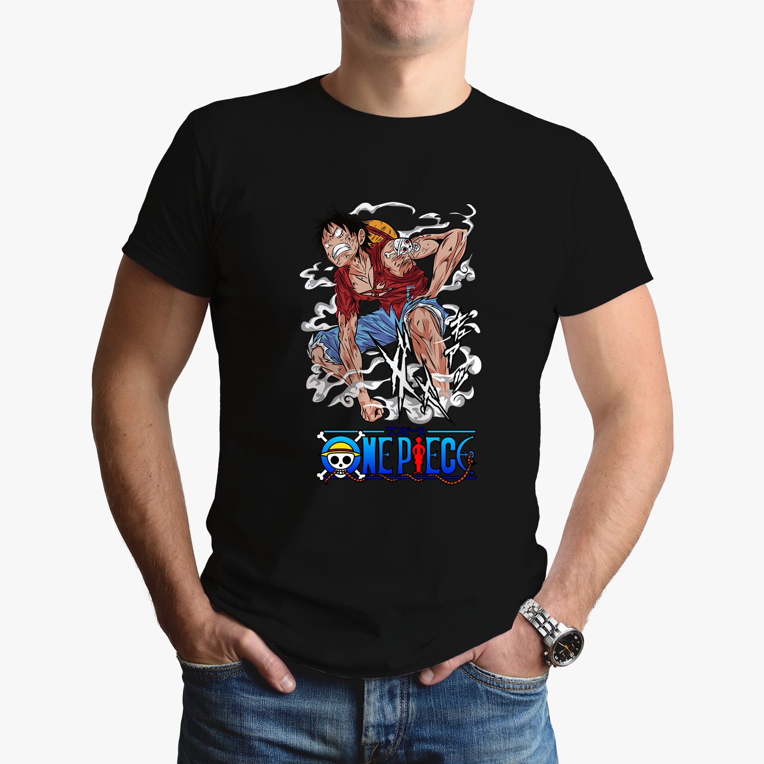 T-shirt One Piece Luffy - Preto