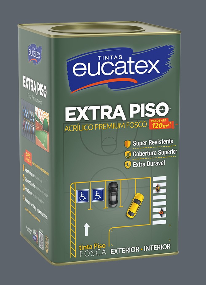 Tinta Acrílica Piso Eucatex Fosco 18L - Cinza - Tocco - Tudo para sua ...