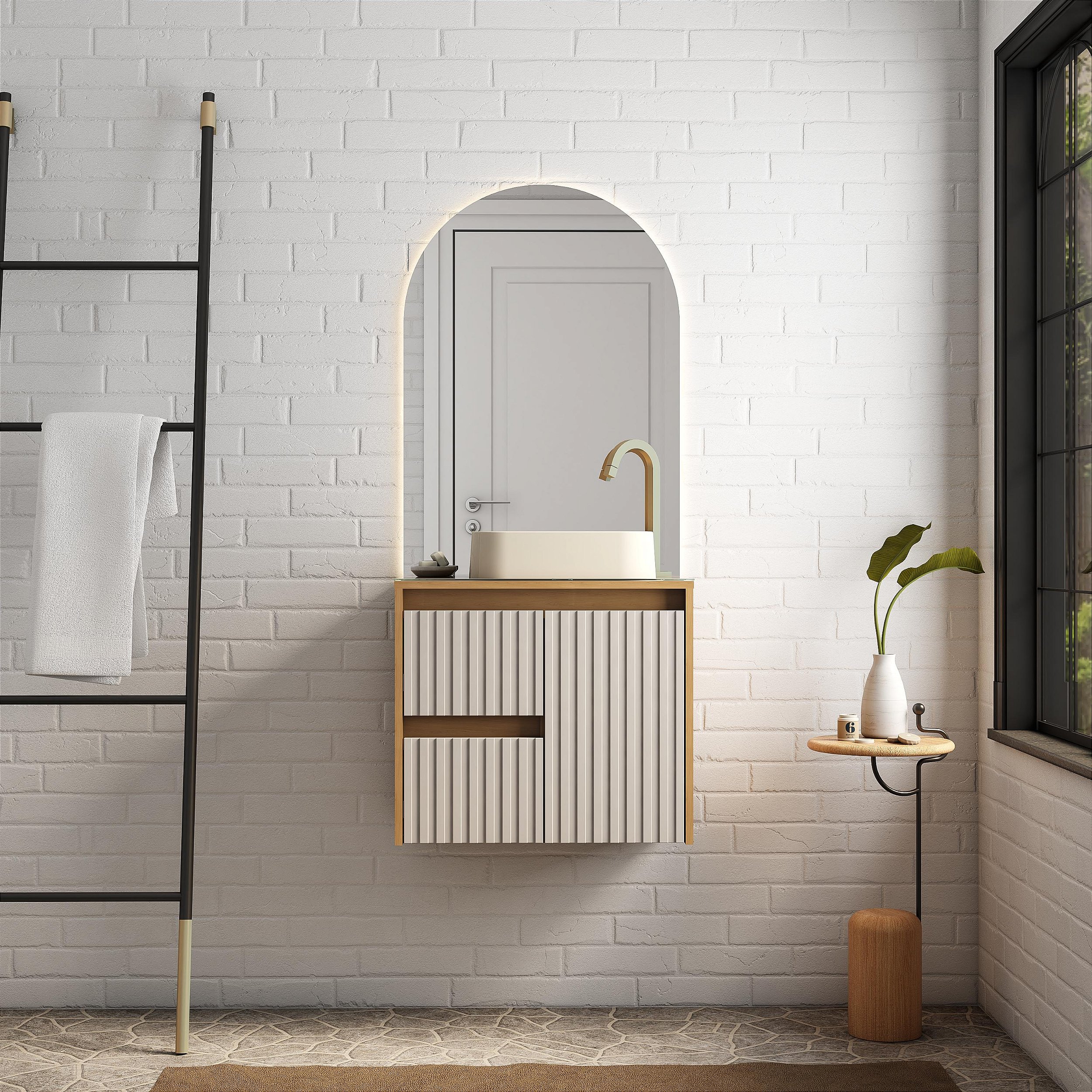 kyokuto Gabinete Para Banheiro Madeira 60cm Kyoto Juquitiba Cozimax