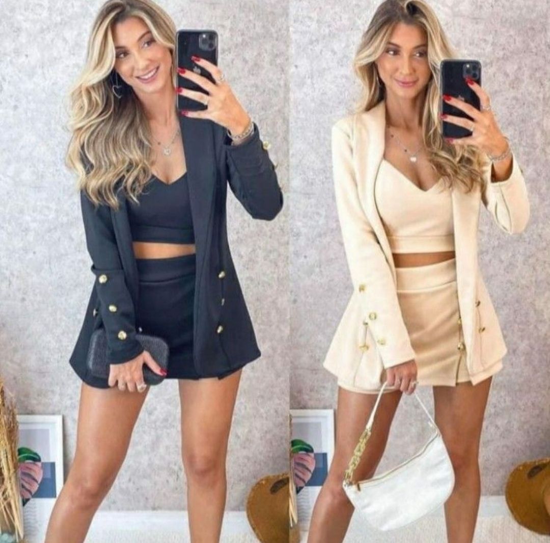 Compra online de Conjunto de 3 peças de moda feminina blazer