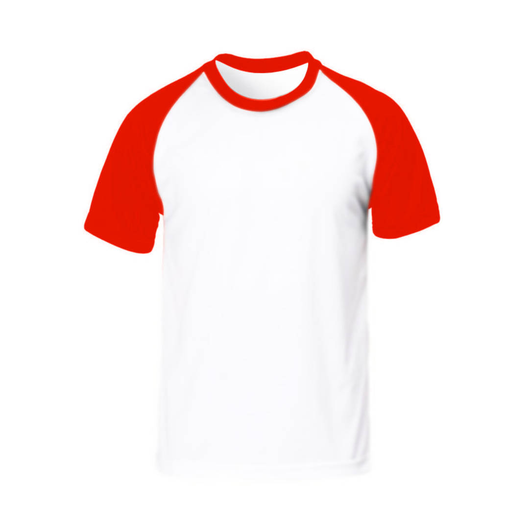 Camiseta RAGLAN Vermelha de Poliester (P/ Sublimação) - Rei Da Sublimação  Insumos