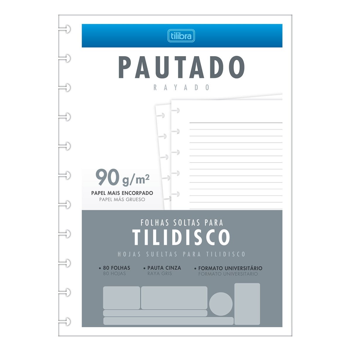 Bloco Pautado Folhas Soltas Para Tilidisco Univ 80 Fls 90g Tilibra 341771 Papelaria Jambo 3442