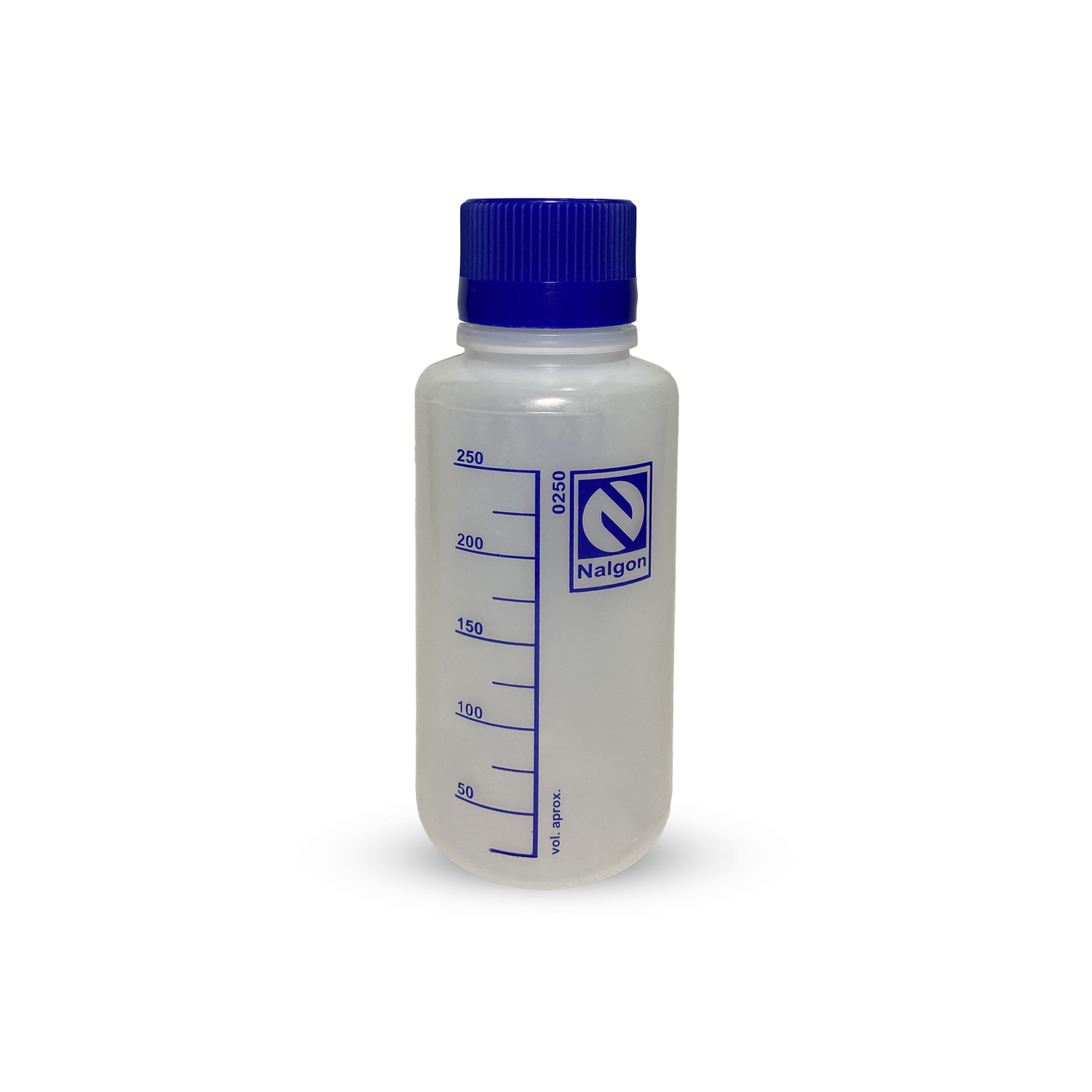 Frasco Reagente Plástico (PE) 250ml Graduado Tampa Azul - MM Comércio