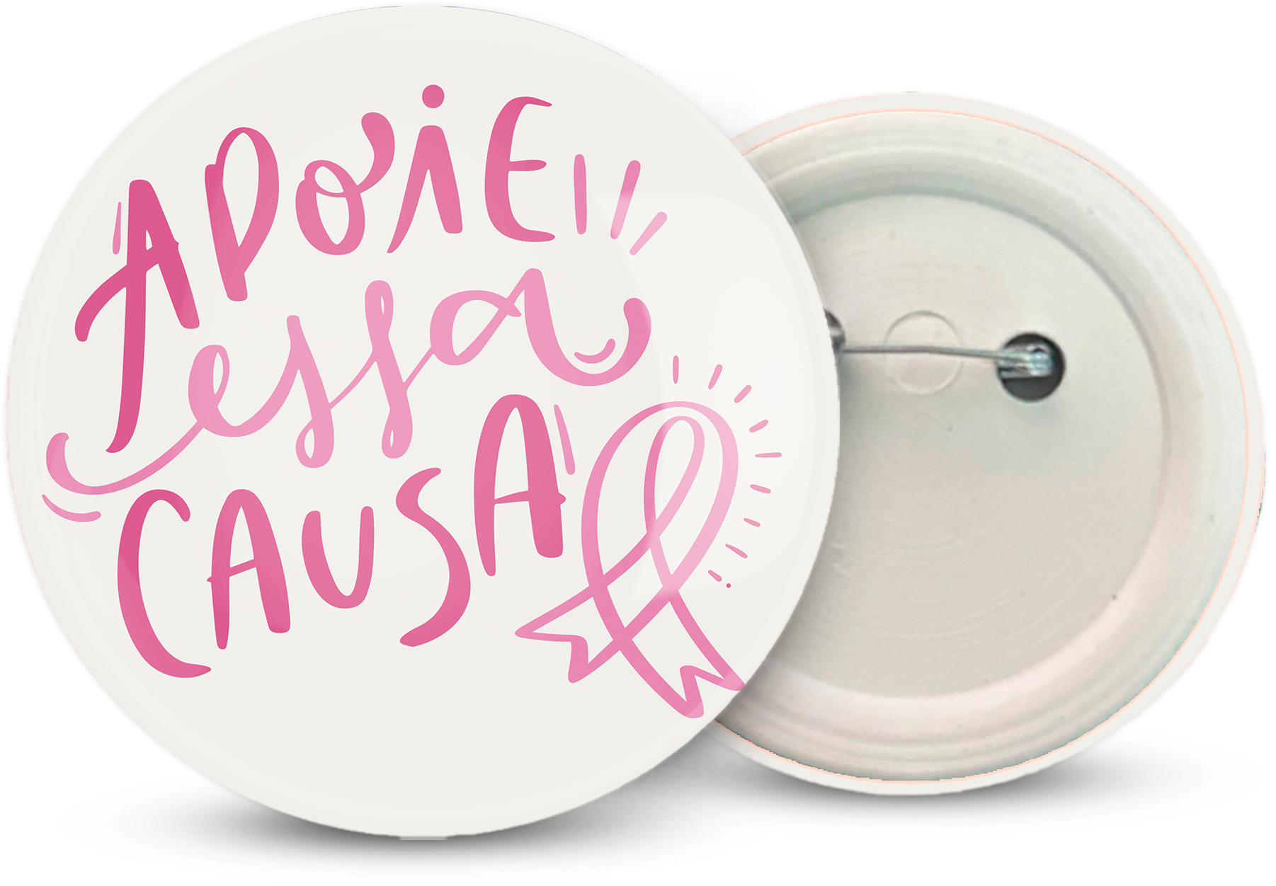Botton Outubro Rosa Personalizado 4,5CM - Tecbotton