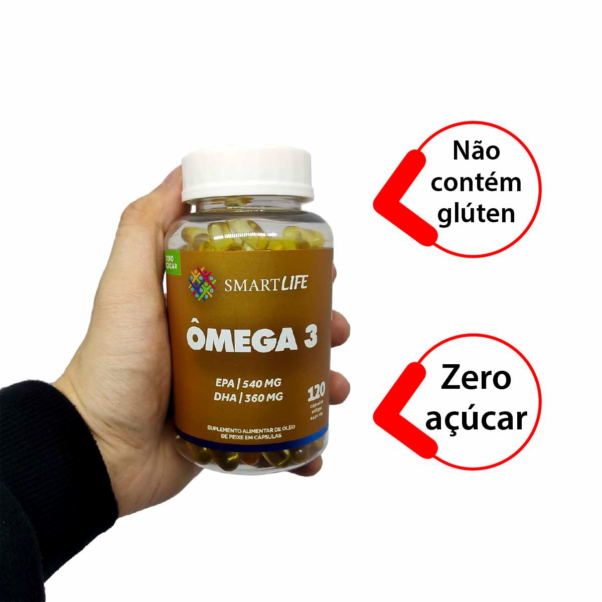 Suplemento Ômega 3 Melhora Memória e Concentração 1000mg 120 Cápsulas