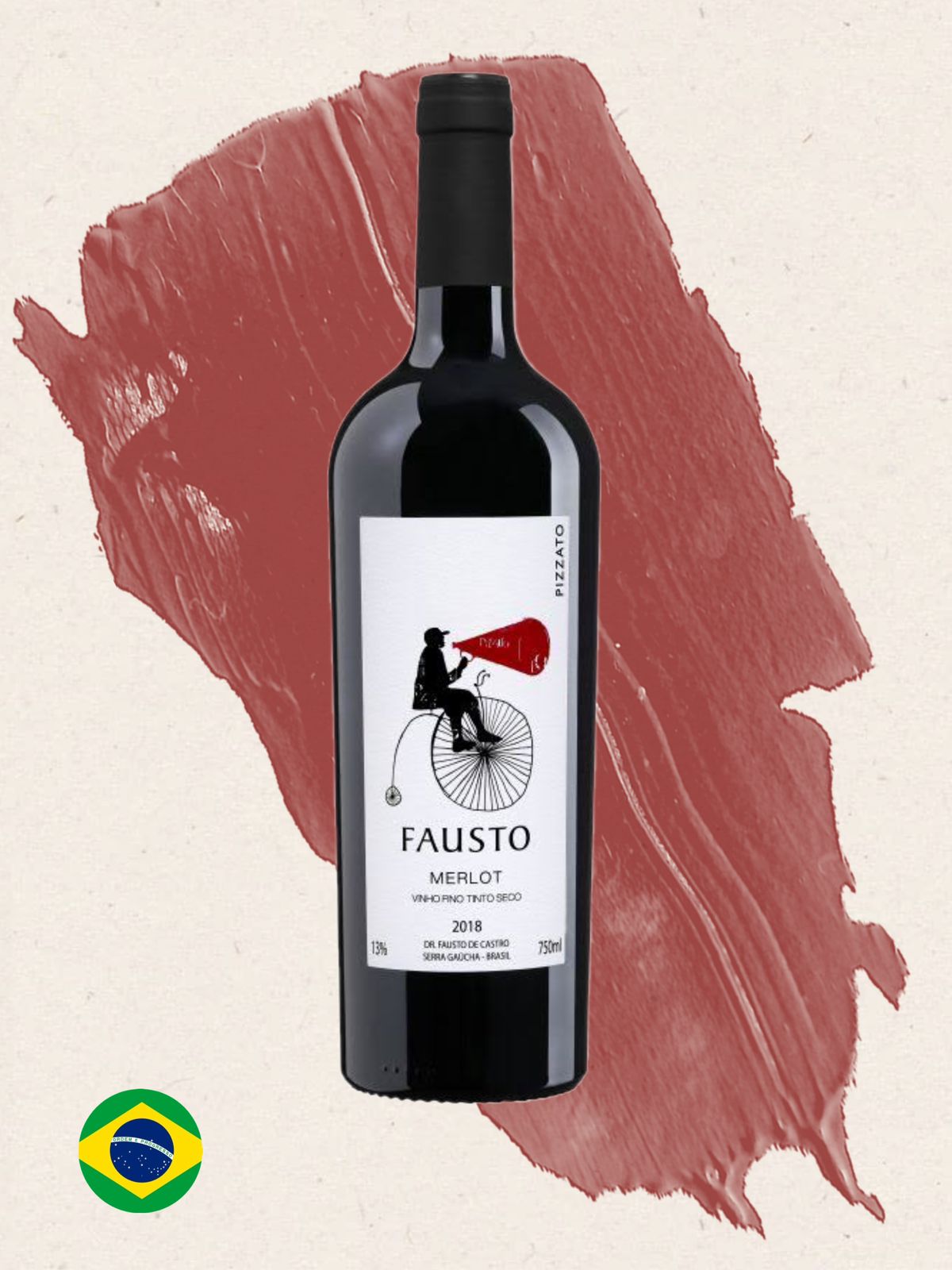 Vinho Tinto Fausto de Pizzato Cabernet Sauvignon 375ml