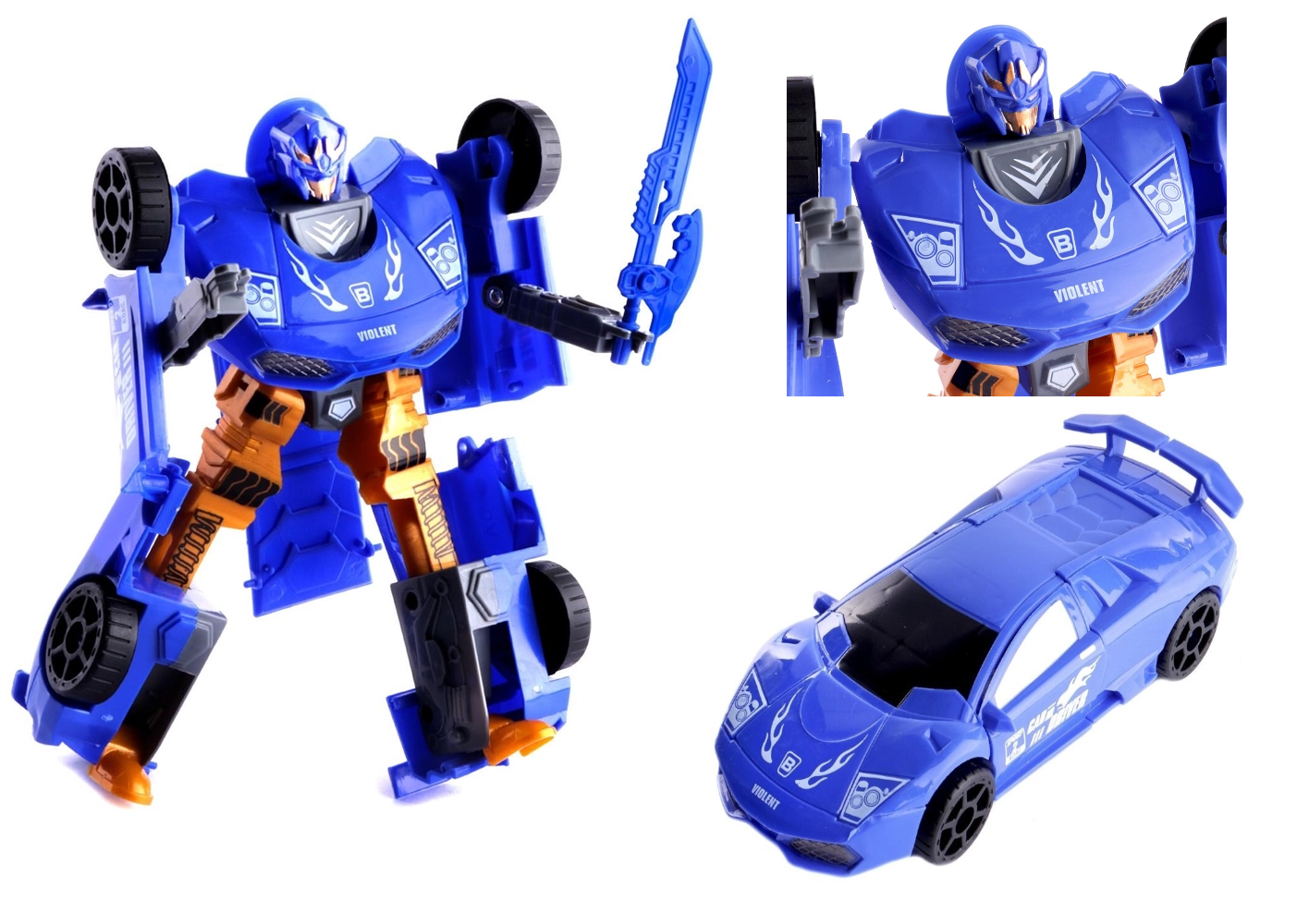 Transformador Azul-alaranjado Robô Forte Do Metal Guerreiro Do