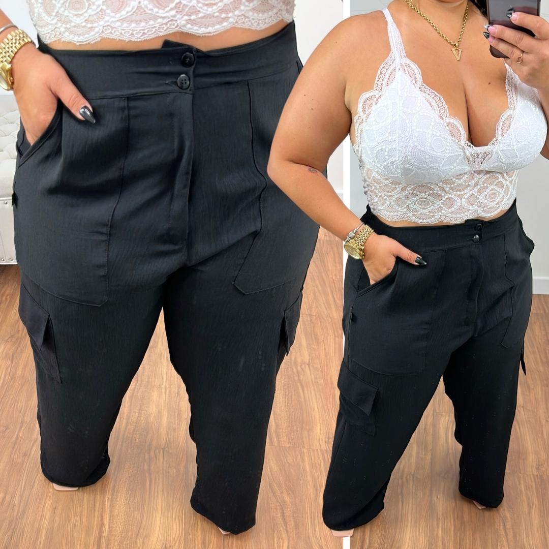 Calça Pantalona Duna Pink Plus Size Belíssima 48 - Belissima48