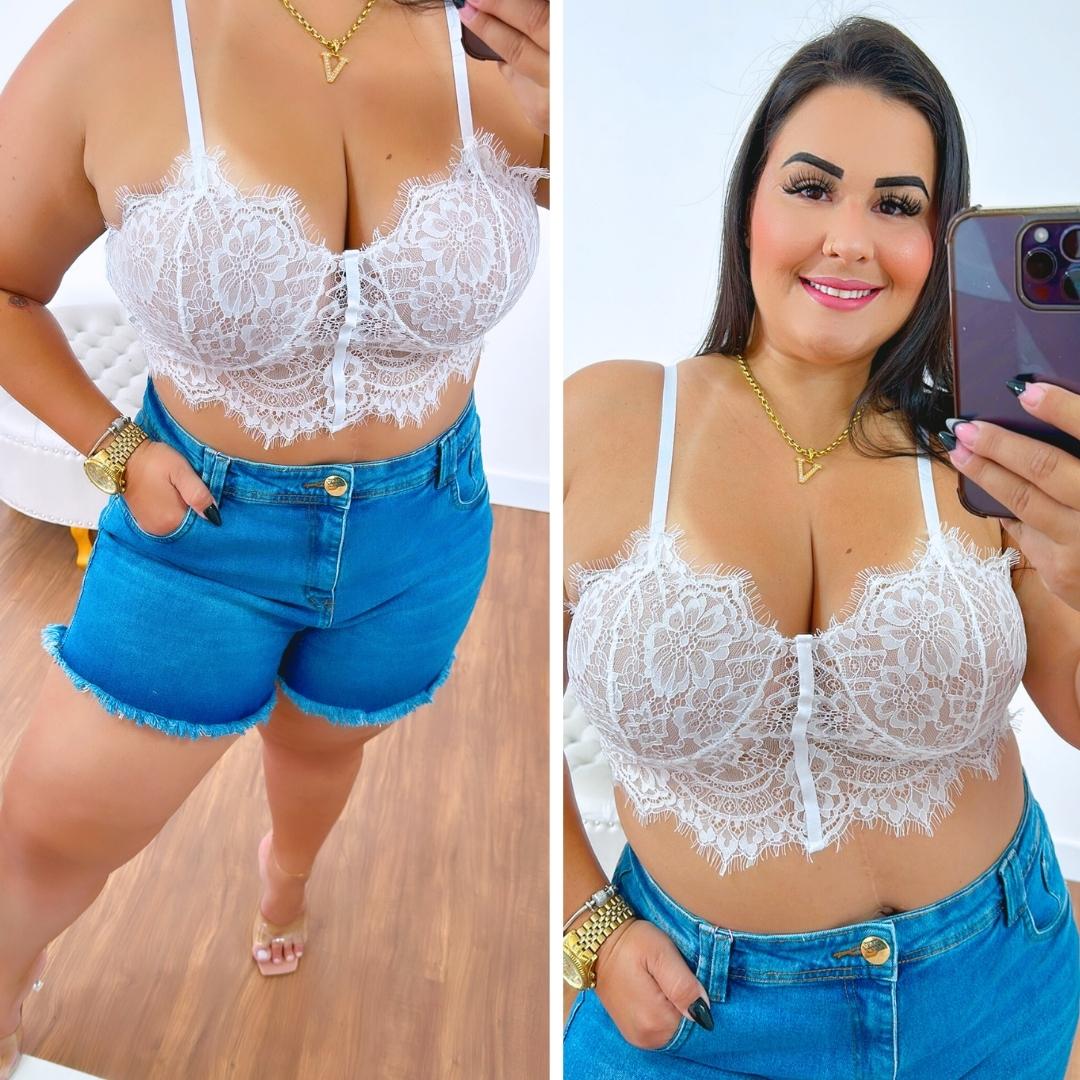 Cropped Plus Size Regata Grande Regulagem Blusa Top Gg