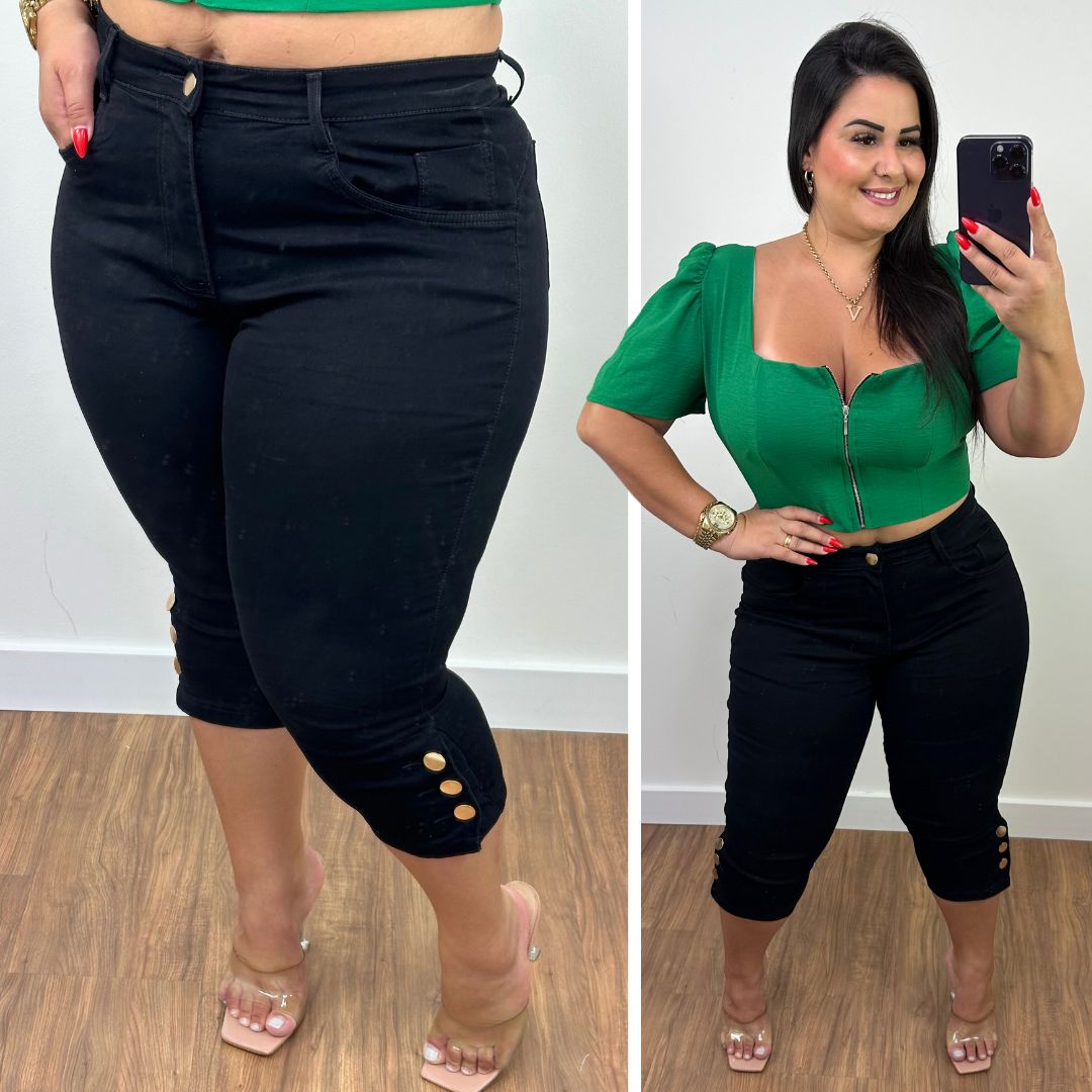 Calça capri best sale social plus size