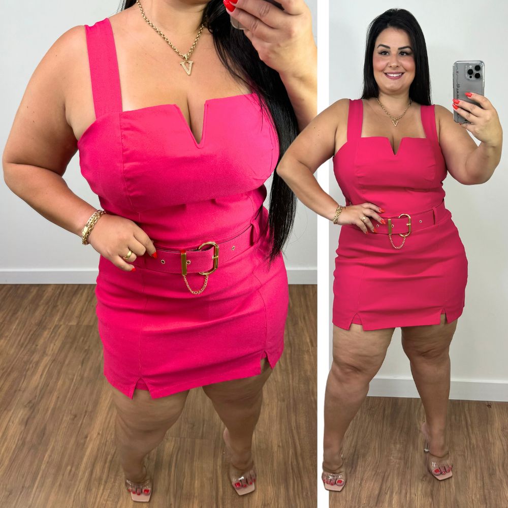 Macaquinho Princesa Pink Plus Size - Belíssima 48 - Belissima48