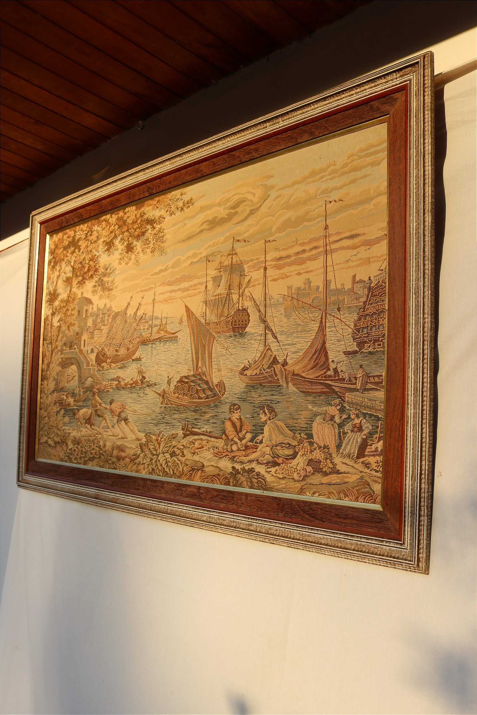QUADRO TAPEÇARIA GOBELIN - Persa Antiguidades Móveis Antigos originais ...