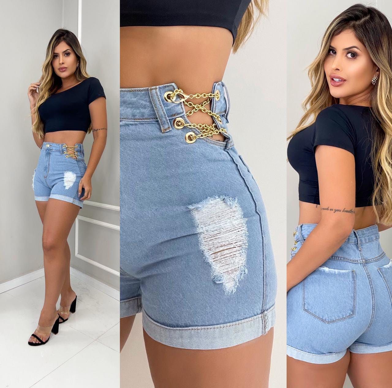 Shorts Jeans Corrente - SUMAYA JEANS OFICIAL