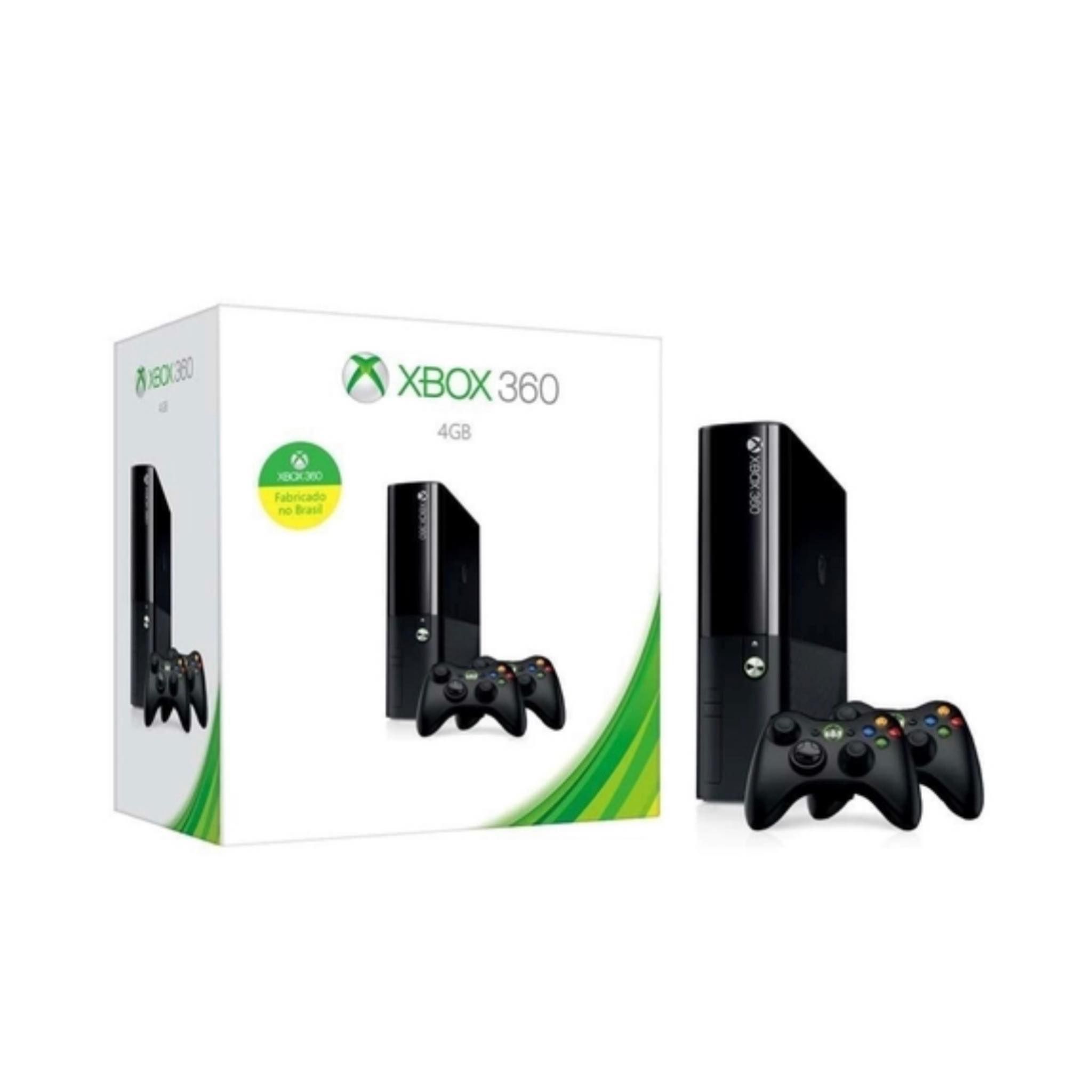 Xbox 360 Slim 4gb + 2 Controles + 2 Jogos