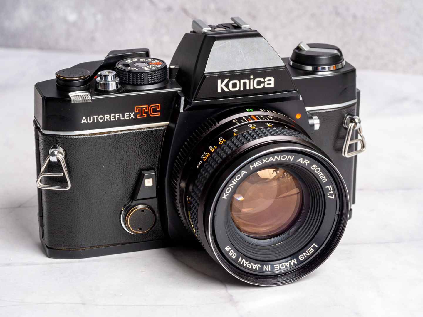 Câmera 35mm - Konica Autoreflex TC (9.7/10) + Lente 50mm e Lente 35mm ...