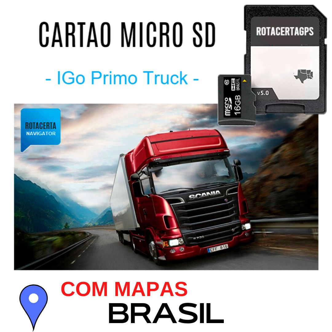 Cartão de Memoria Gps iGo Primo Truck Pesados - Caminhoneiro
