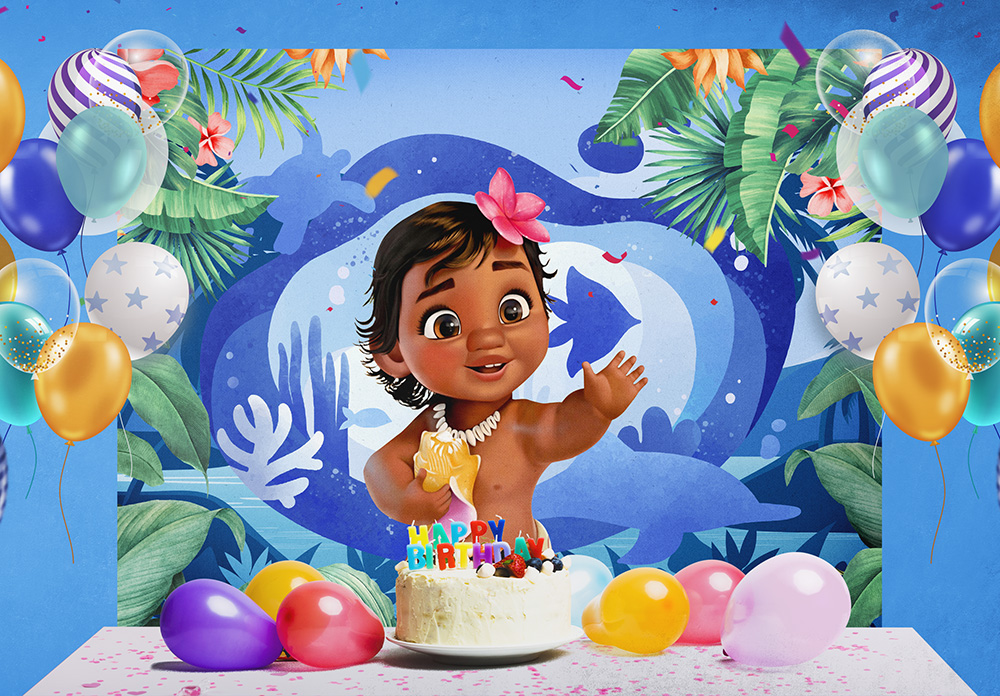 Kit Decoração De Festa Infantil Moana Baby Personalizado