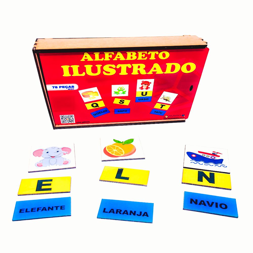 Alfabeto Ilustrado - Jogo Educativo Infantil 78 Peças