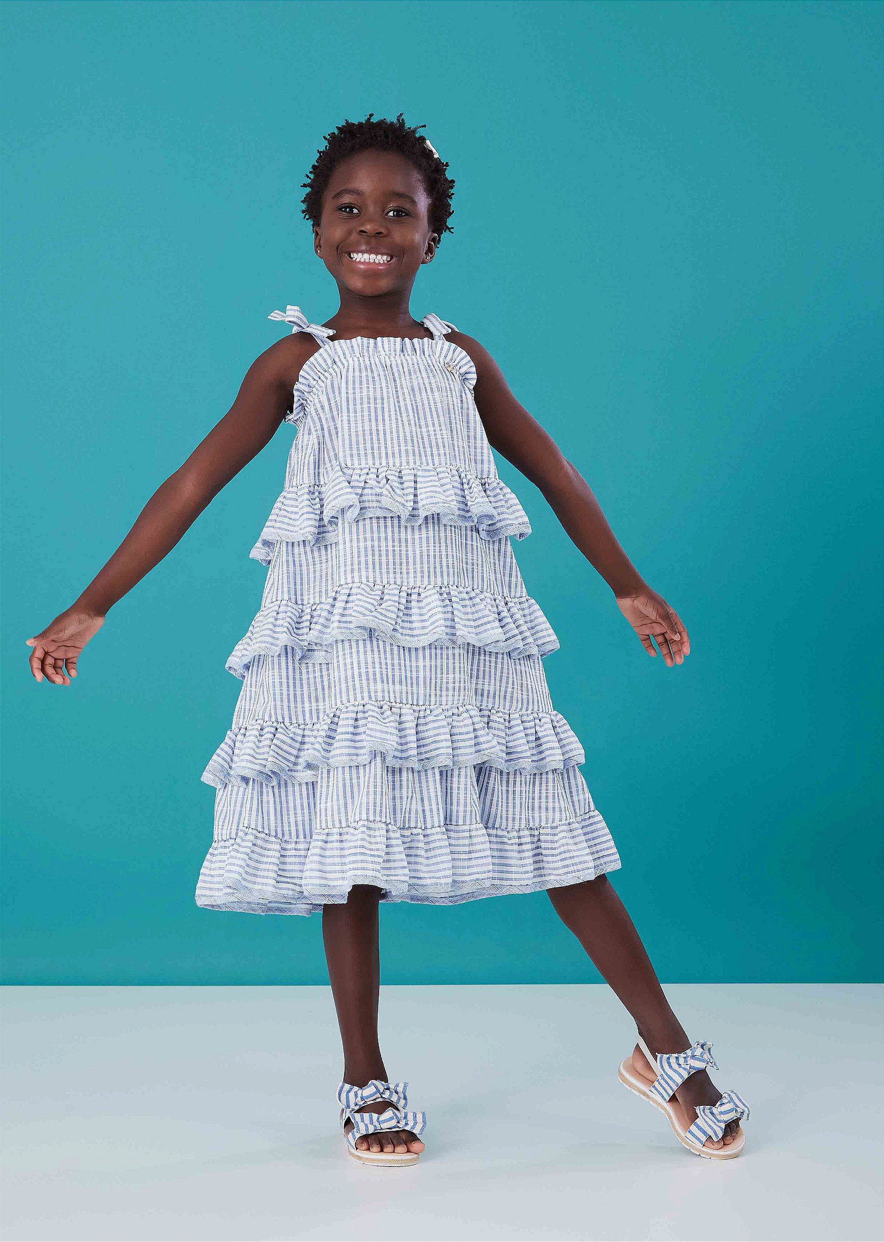 Vestido linho listrado 2025