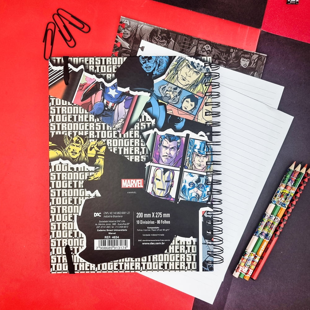 Caderno Smart Universitário Marvel Comics - DAC - Choily Paper