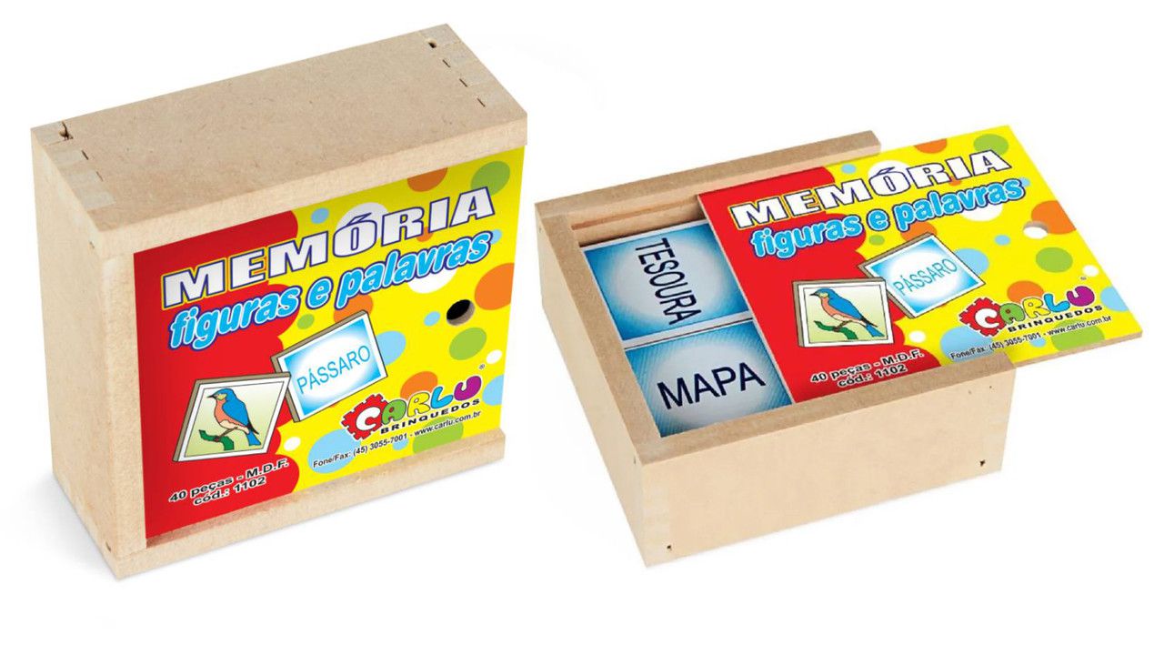 Jogo da Memória Alfabetização - 40 Peças em Madeira