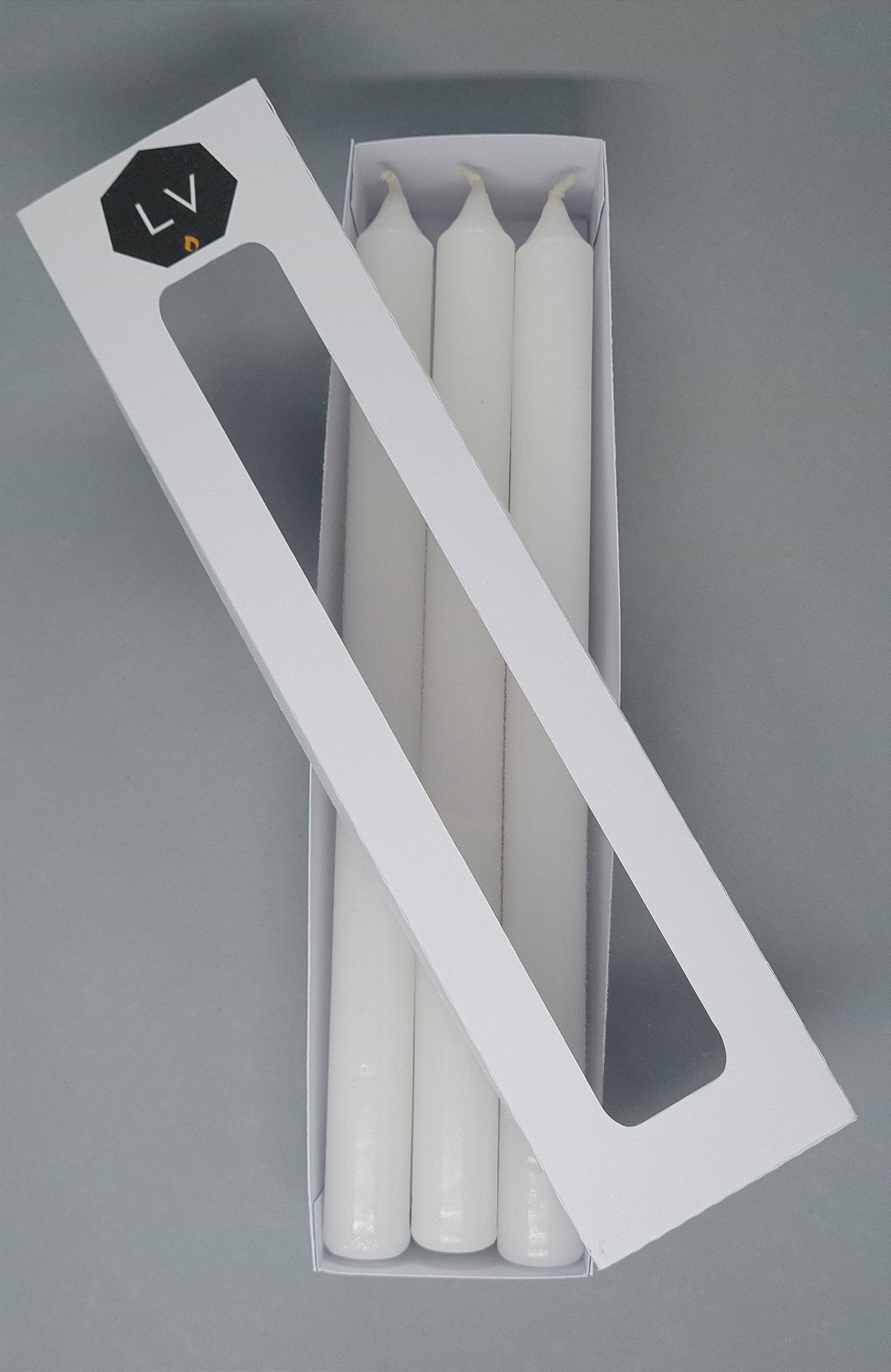 Vela castiçal Reta 2x25cm branca - Luxo Velas