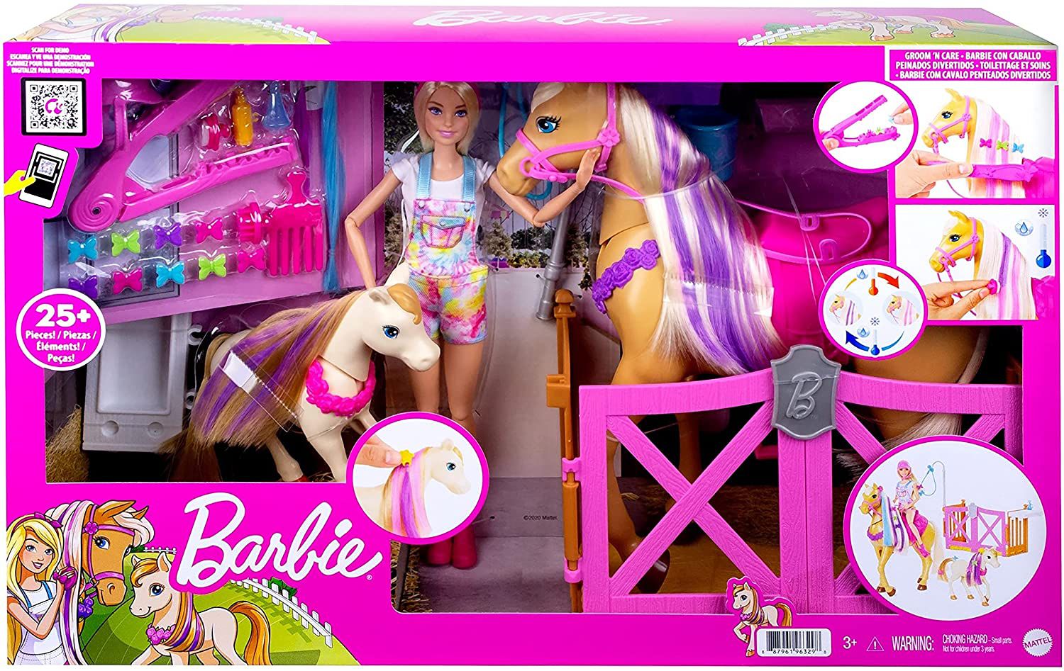 Jogo da Barbie com cavalo na fazenda - popstar 