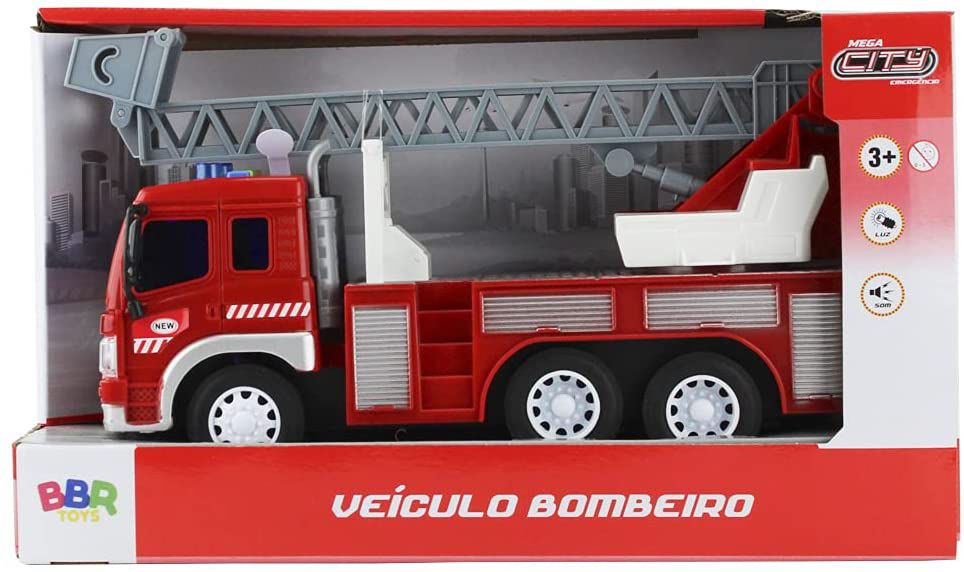 Caminhão De Bombeiro De Brinquedo Com Sirene Luzes E Som Bbr - Star ...