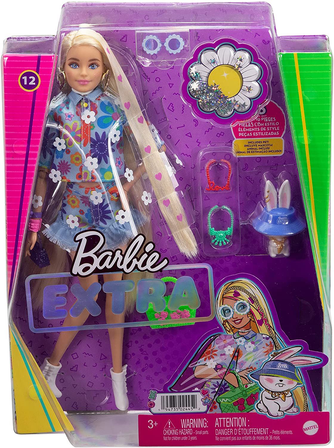 Boneca Barbie Extra com Animal de Estimação Conjunto de Flores - Mattel  HDJ45 - Xickos Brinquedos