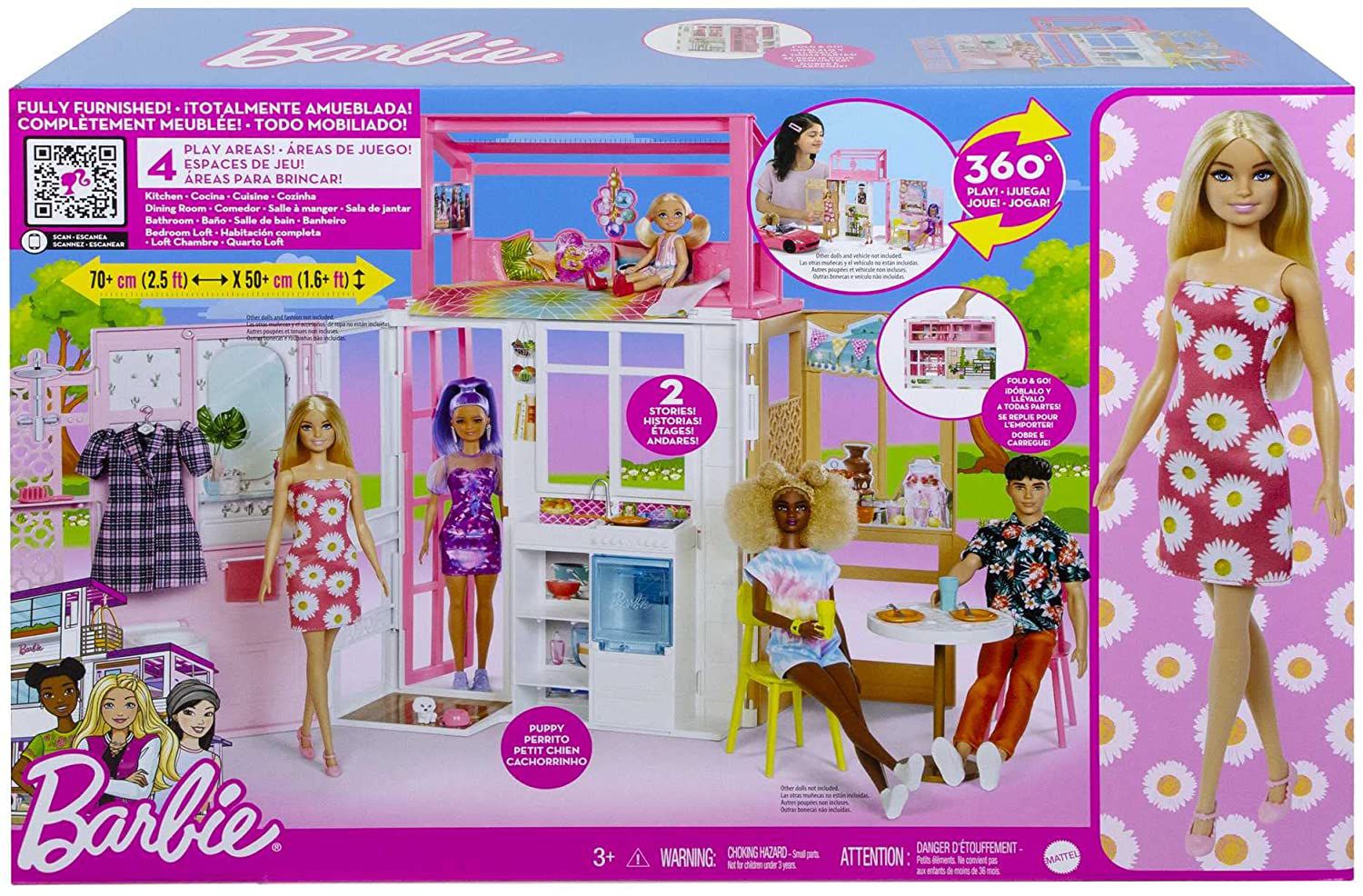 Casa Boneca Barbie Mobiliada (29 Móveis)