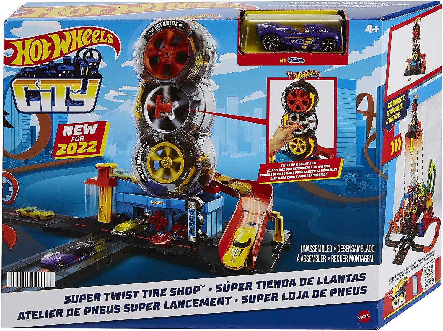 Pista Hot Wheels Super Loja de Pneus City 2022 Mattel HDP02