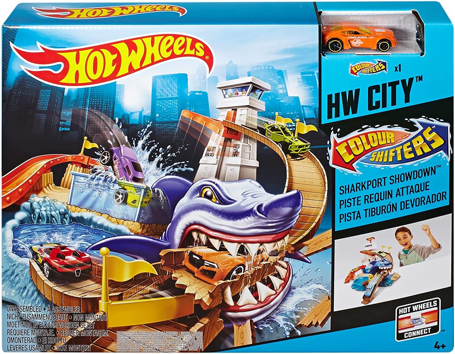Pista Hot Wheels City Robo Tubarão com Lançador Mattel - Original - Carioca  Mix