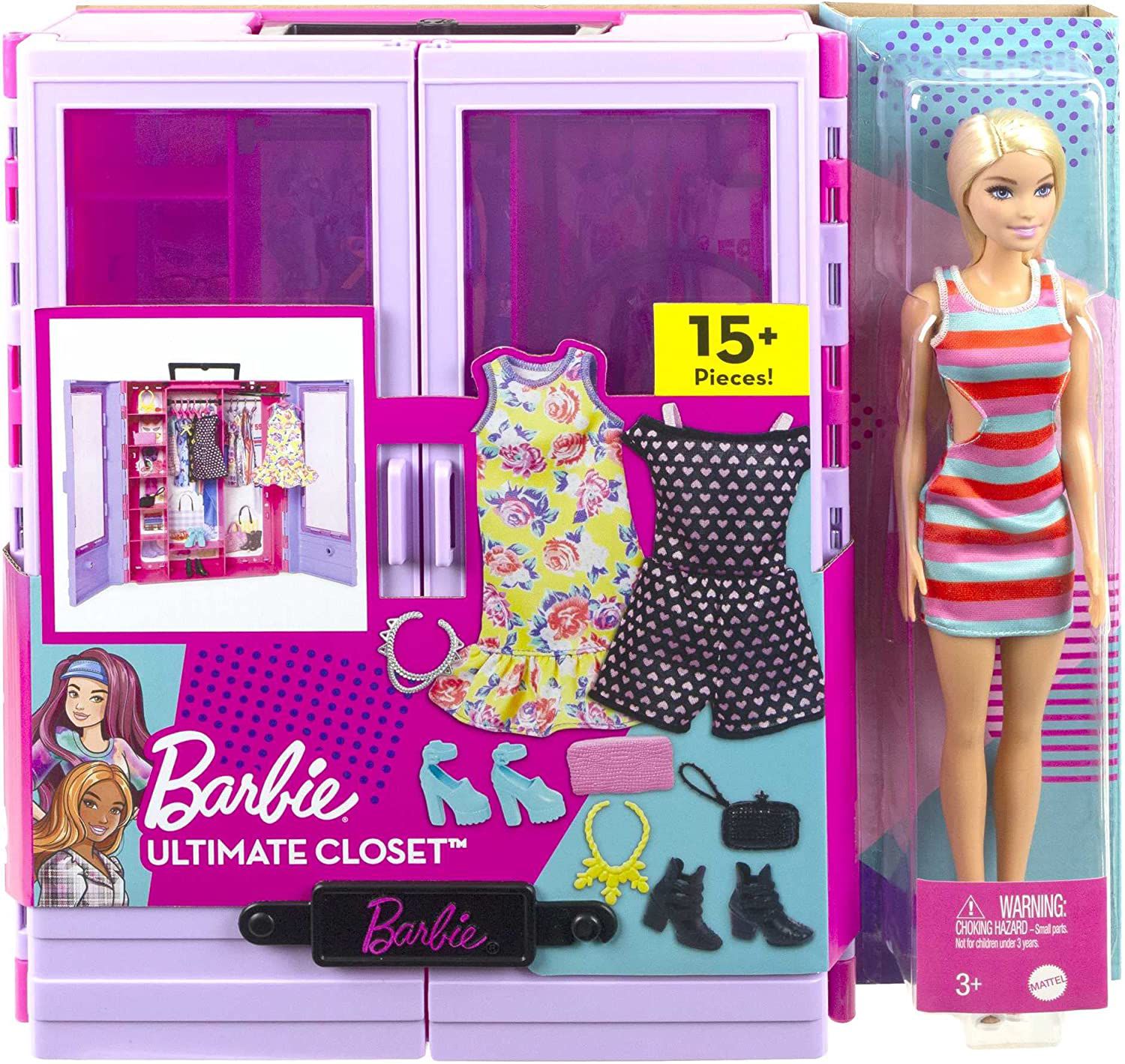 Super Kit de Bolsas Roupas e Sapatos para boneca Barbie e Ken no