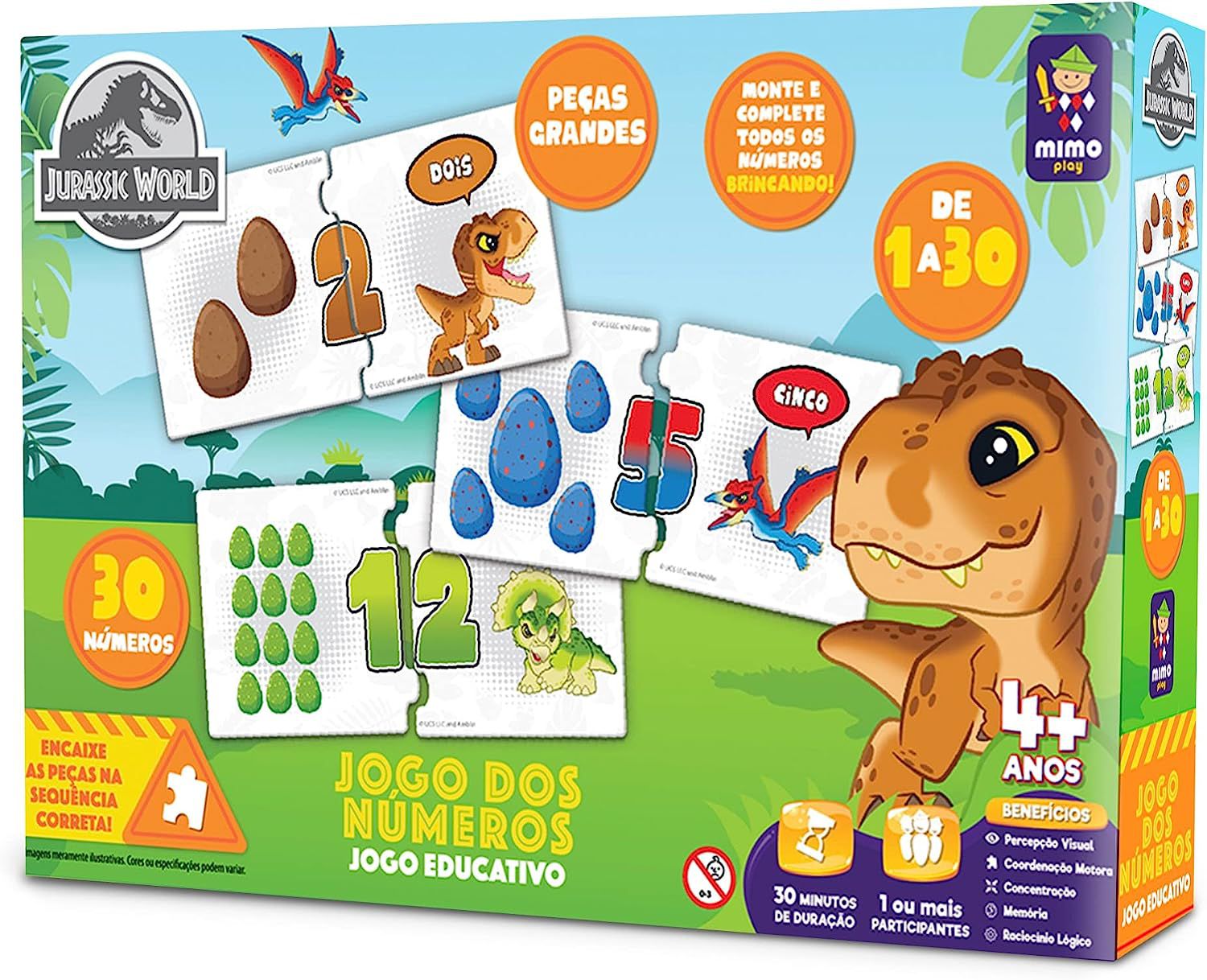 Jogo Educativo Jurassic World Jogo dos Números 2048 Mimo - Star Brink  Brinquedos