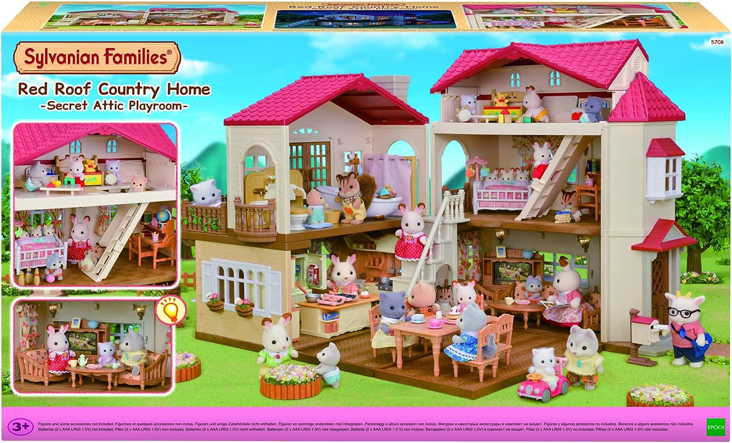 Casa Telhado Vermelho com Luzes, Sylvanian Families, Multicor :  : Brinquedos e Jogos