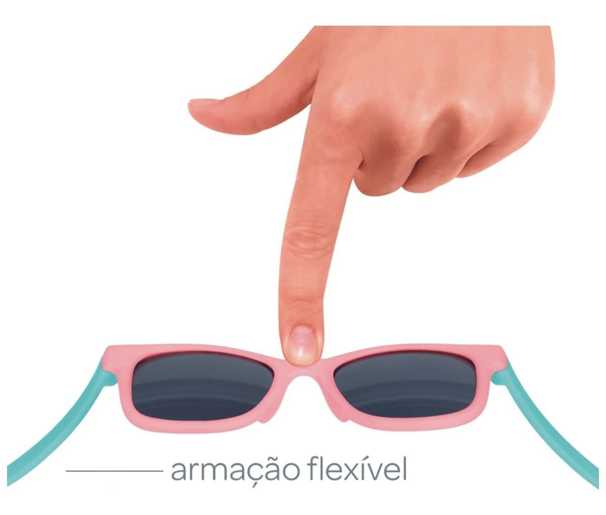 Óculos de Sol Bebe Infantil Armação Flexível Rosa e Verde - Tudofer ...