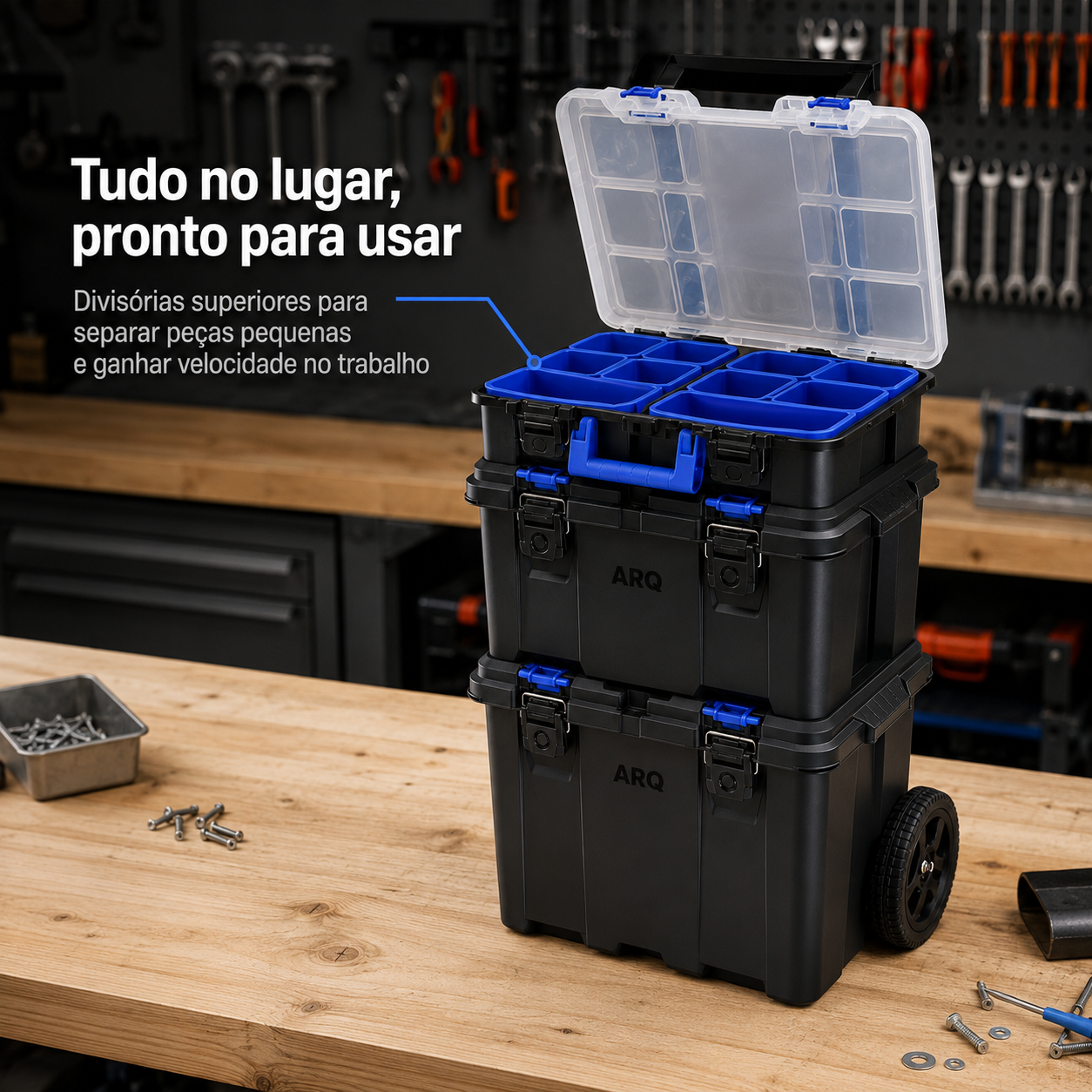 Maleta de Ferramentas Modular Ultra Box Com rodas 3 em 1 - Tudofer ...
