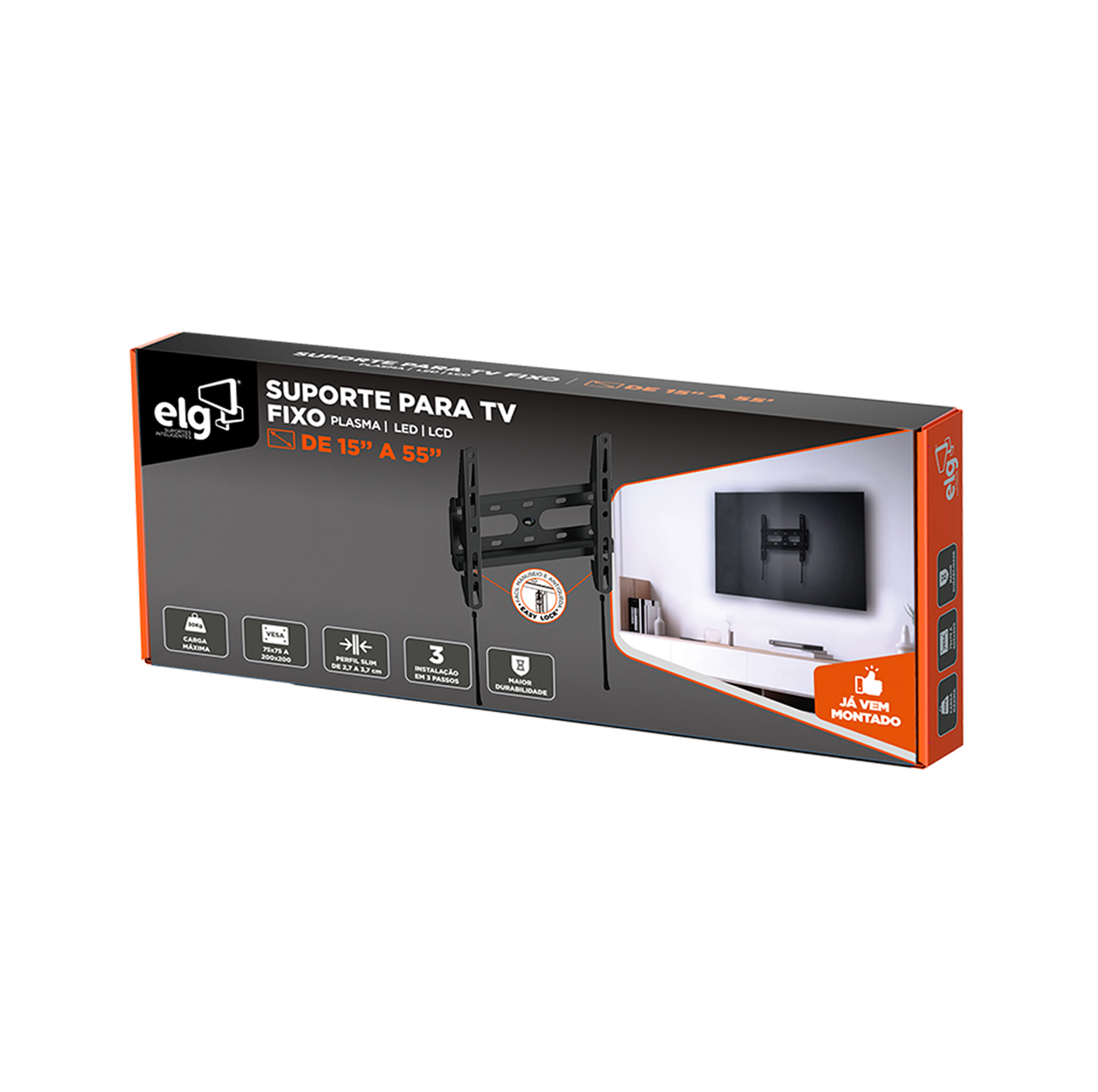 Suporte TV Fixo 15 à 55 Polegadas - ELG FIX200 - ABC SUPORTES - Loja ...