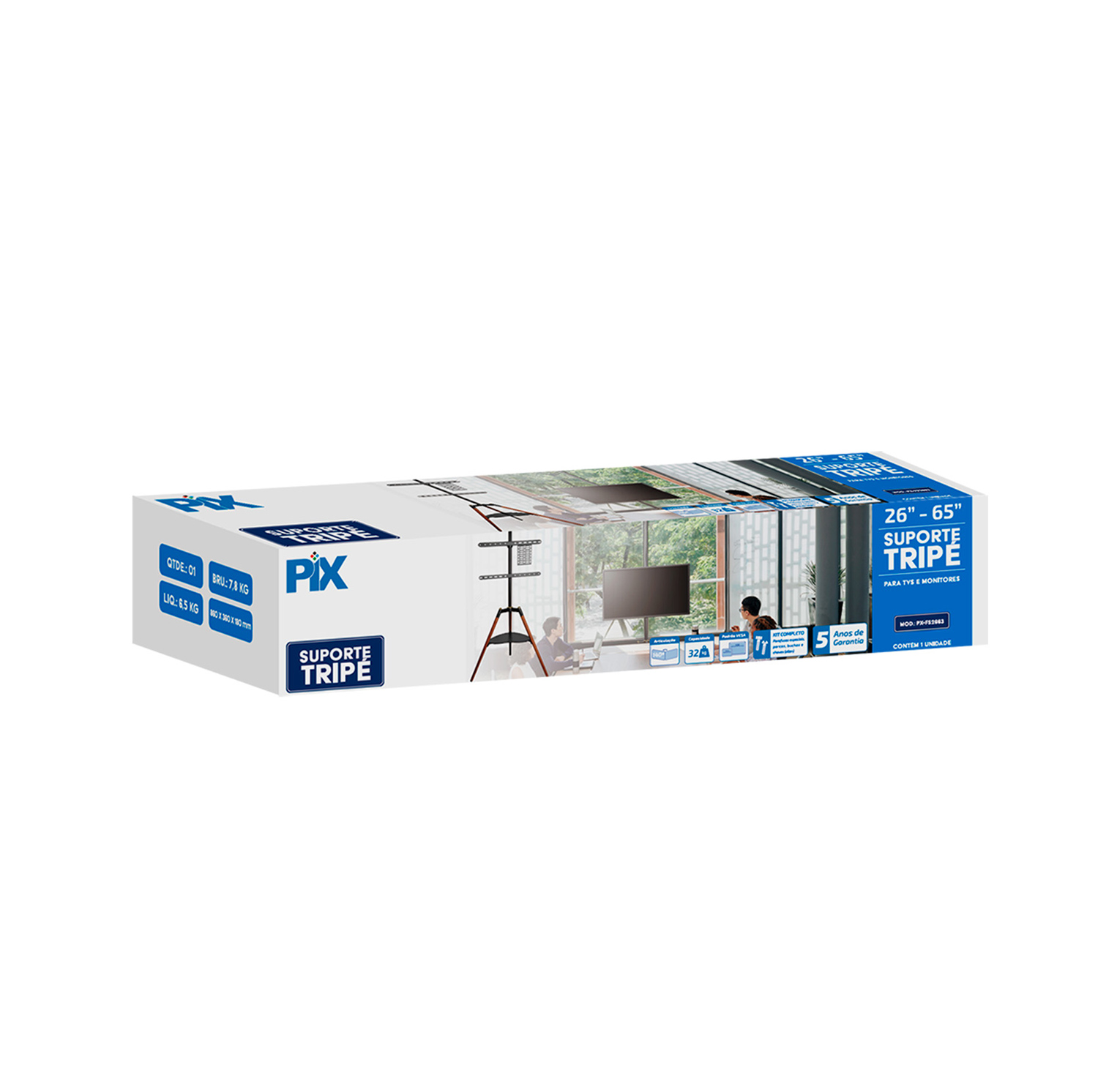 Suporte TV Tripé 26 à 65 Polegadas - PIX PX-FS2663 - ABC SUPORTES